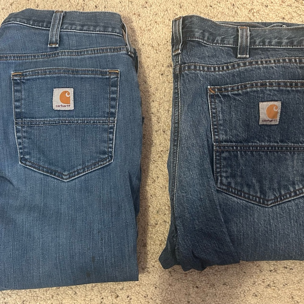 Carhartt Dark Blue Denim Bootcut Jeans